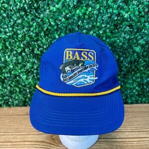 Vintage B.A.S.S. Bass Anglers Sportsman Society Snapback Rope Hat Made In USA